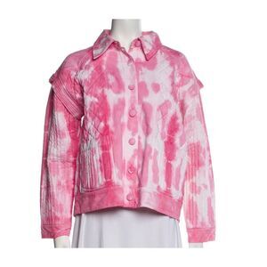 New LOVESHACKFANCY 'Adelade' Quilted Jacket in Hibiscus, XS